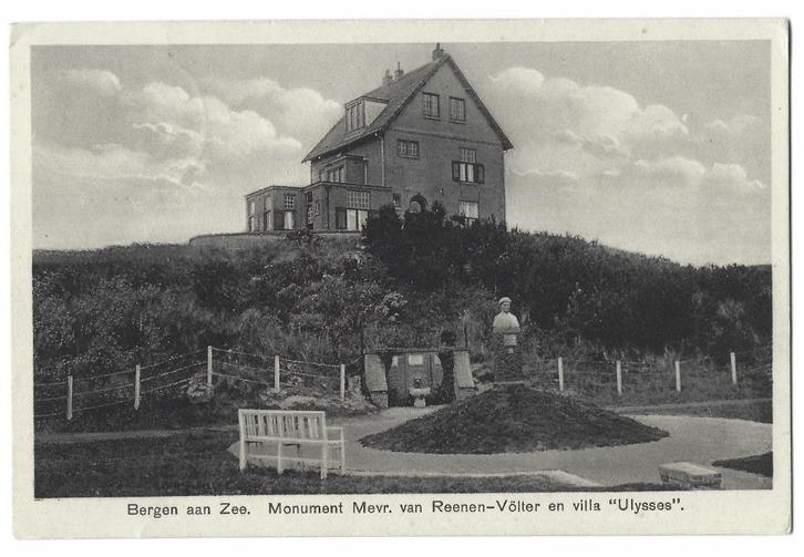 Bergen aan Zee, Monument Mevr. van Reenen-Völter, Verzamelen, Ansichtkaarten | Nederland, Gelopen, Noord-Holland, 1920 tot 1940