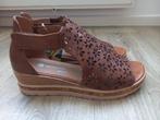 * NIEUWE bruine Remonte leren sandalen lage sleehak, mt 40 *, Bruin, Verzenden, Sandalen of Muiltjes, Nieuw