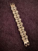 Zilver kleurige armband met strass, Staal, Ophalen of Verzenden, Zo goed als nieuw, Zilver