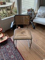 4 vintage buisframe stoelen met rotan zitting en rug, Huis en Inrichting, Stoelen, Ophalen, Gebruikt, Modernistisch / Bauhaus