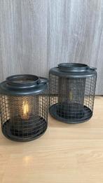 2 lantaarntjes op batterijen met ledlampen, Huis en Inrichting, Woonaccessoires | Kandelaars en Kaarsen, Zwart, Nieuw, Ophalen of Verzenden