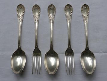 Christofle Marly set van 3 dinerlepels en 2 dinervorken beschikbaar voor biedingen