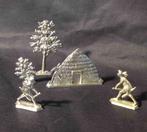 Tinnen figuurtjes, Indianen met hut en bomen, Ophalen, Nieuw, 1:35 tot 1:50