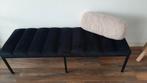 Zwarte Velvet Bankje, Ophalen, Minder dan 50 cm, 125 cm of meer, Zo goed als nieuw