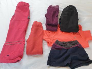 8 items maat 110 v sportieve meid oa 1 hikebroek, 1 skibroek beschikbaar voor biedingen