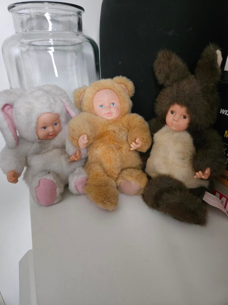 Anne Geddes poppen 3 stuks, Ophalen of Verzenden, Stoffen beer, Overige merken