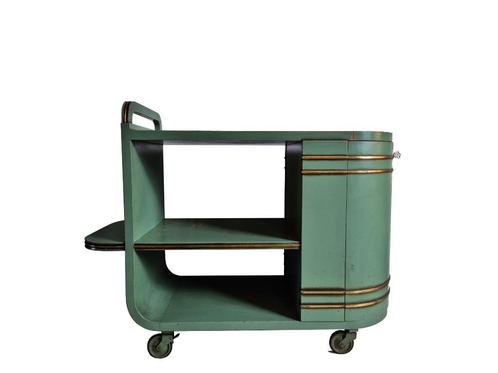 Mooie zeer unieke Bauhaus French Art Deco Bar cart trolley, Huis en Inrichting, Woonaccessoires | Overige, Gebruikt, Ophalen