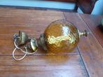 Vintage hanglamp, glas en metaal, Antiek en Kunst, Antiek | Lampen, Ophalen of Verzenden