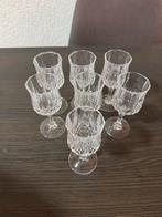 Set van 7 Vintage Kristallen Likeur Glazen, Glas of Glazen, Ophalen of Verzenden, Overige stijlen, Glas