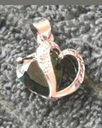 Zilveren hanger hart emerald, Nieuw, Ophalen of Verzenden, Zilver, Zilver