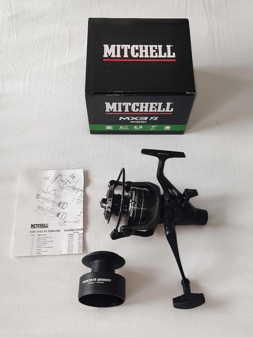 Mitchell MX3 FS 6500 Vrijloop Molen 6-Lagers + Reserve Spoel, Watersport en Boten, Hengelsport | Karpervissen, Nieuw, Molen, Ophalen of Verzenden