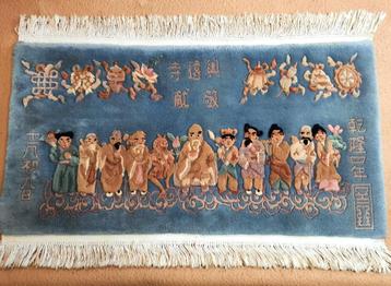 Chinese kunst handgeknoopt Confucius wandtapijt- 137 x 70 cm beschikbaar voor biedingen