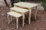 Brocante - Drie bijzettafeltjes als Mimiset!, Huis en Inrichting, Ophalen, Gebruikt