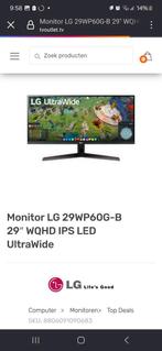 LG 29WP60G-B UltraWide Monitor van 29 inch, Computers en Software, Monitoren, Gaming, IPS, Ophalen of Verzenden, 61 t/m 100 Hz