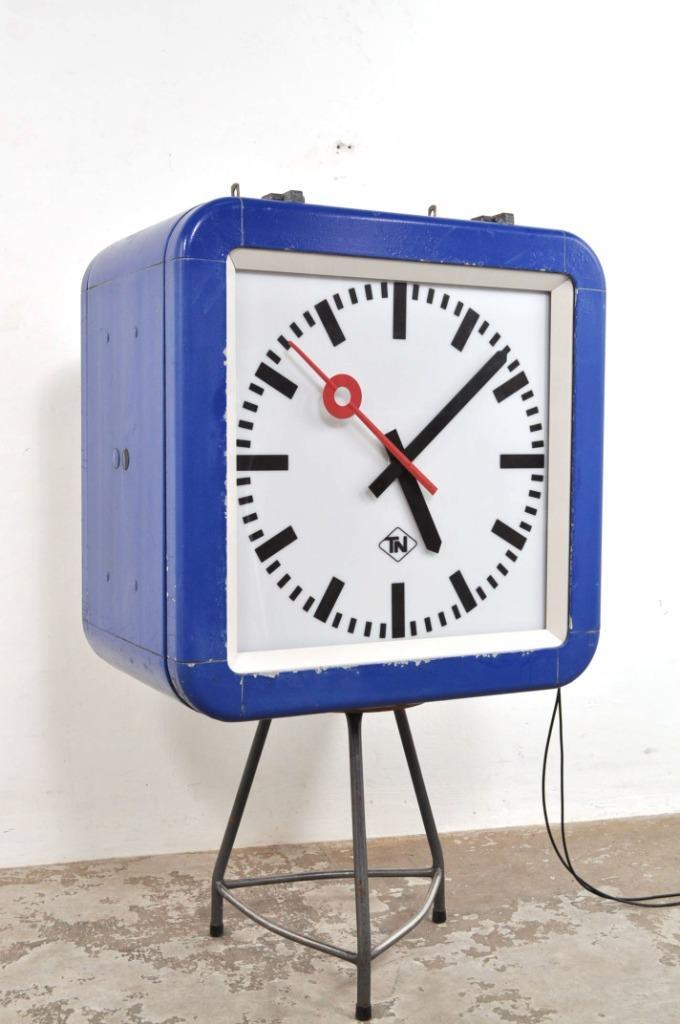 Dubbelzijdige NS stationsklok XL klok Telenorma, Huis en Inrichting, Woonaccessoires | Klokken, Gebruikt, Ophalen of Verzenden