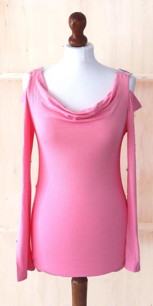 Shirt met siergesp kleur: roze of rood 1 maat (34/40) nieuw, Kleding | Dames, Tops, Nieuw, Maat 38/40 (M), Roze, Lange mouw, Ophalen of Verzenden