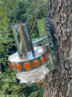 Vintage Massive Wandlamp Oranje Chroom Glas Design Lamp jare, Ophalen, Gebruikt