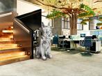 UNIEK XXL Boxer Art design object polyresin white silver, Ophalen