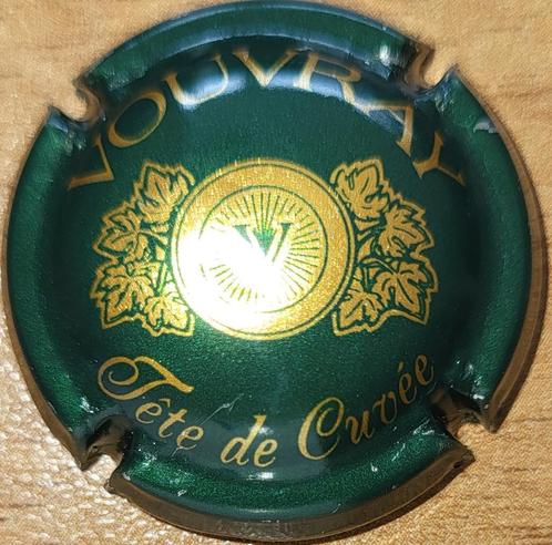 Crémant de Loire Capsule, Cave de VOUVRAY groen & goud nr.01, Verzamelen, Wijnen, Nieuw, Champagne, Frankrijk, Ophalen of Verzenden
