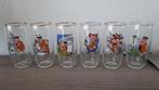 6 mooie glazen van The Flintstones, 12 cm hoog, Ophalen of Verzenden, Zo goed als nieuw, Frisdrankglas