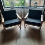 2 originele Finn Juhl Pastoe Spade Chair ' 60 stof Kvadrat, Huis en Inrichting, Stoelen, Gebruikt, Overige kleuren, Ophalen, Metaal