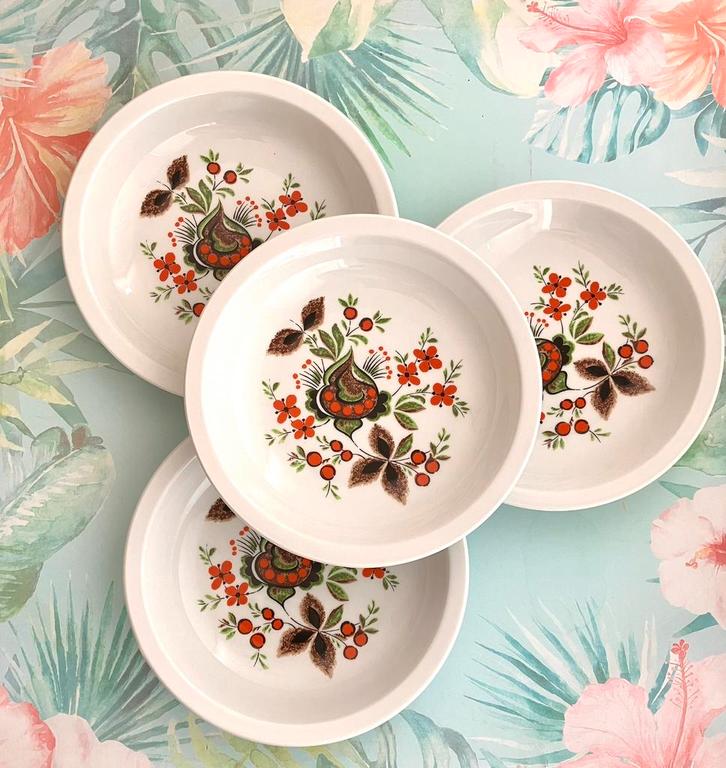 Diepe bordjes Arzberg Bavaria ‘jaren 60 serviesgoed 🌺, Antiek en Kunst, Antiek | Servies los, Ophalen of Verzenden