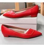 LK Bennett Polly Leather Contrast Stitch Flats schoen hak 37, Schoenen met lage hakken, Nieuw, Ophalen of Verzenden, H