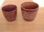 2 retro bruine bruin bloempotten, Ophalen of Verzenden