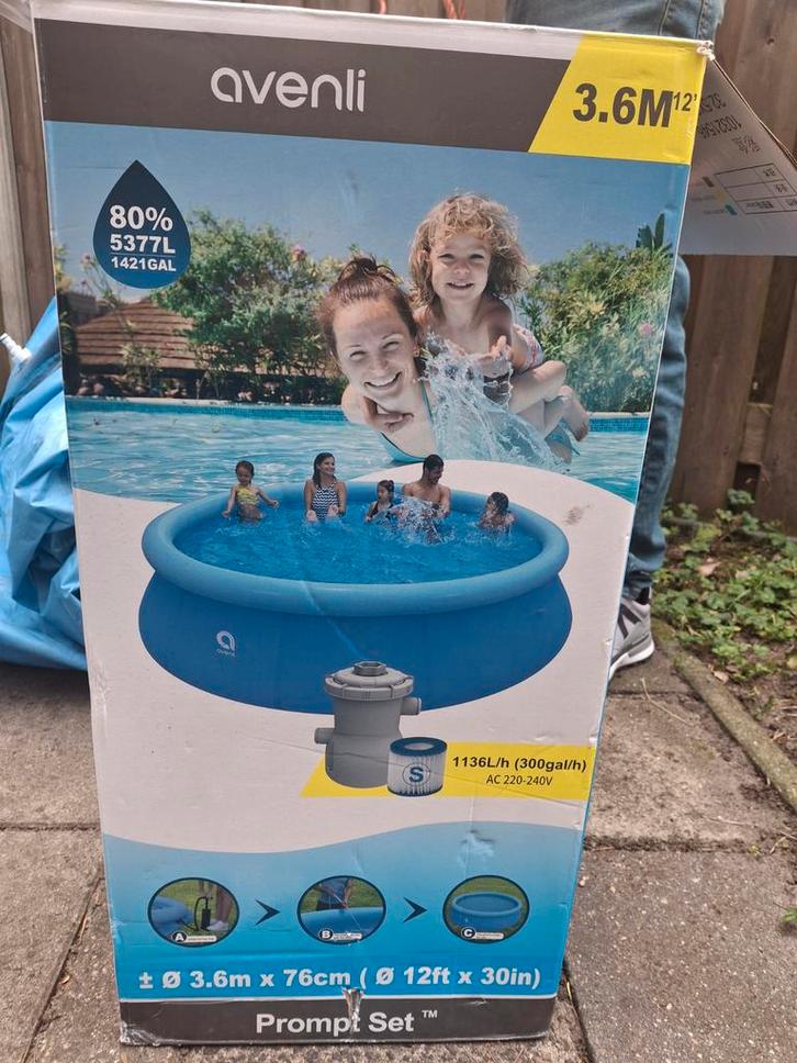 Rond zwembad - 3,6m doorsnede, Tuin en Terras, Zwembaden, Gebruikt, Opzetzwembad, Minder dan 80 cm, 200 tot 400 cm, 300 cm of meer
