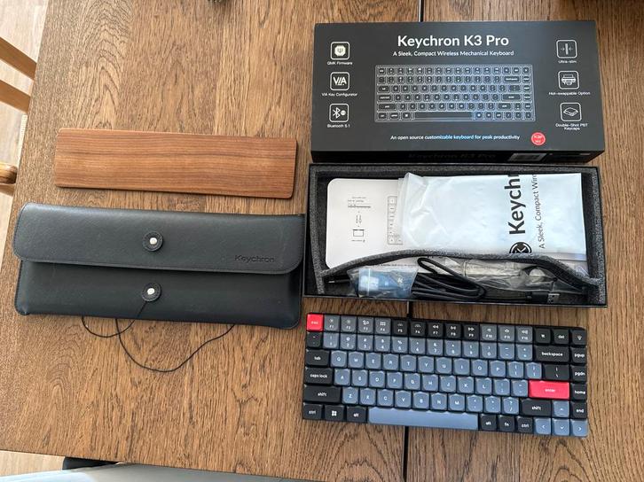 Keychron K3 Pro Rood - Hot-swappable + Hoes & Steun, Muziek en Instrumenten, Midi-apparatuur, Zo goed als nieuw, Ophalen