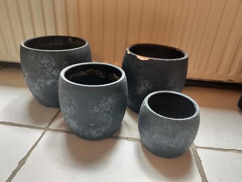 4 binnenpotten, verschillend formaat, Tuin en Terras, Bloempotten, Gebruikt, Rond, Ophalen