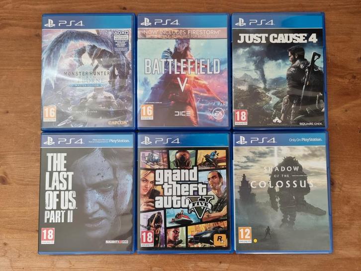 PS4 Games - The Last of Us 2, GTA V, Battlefield V, meer!, Spelcomputers en Games, Games | Sony PlayStation 4, Zo goed als nieuw