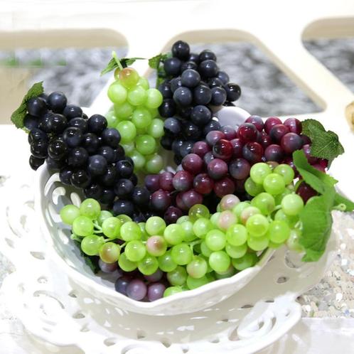 Kunst Druiventros Nep Sier Fruit Voedsel Druif Druiven Tros, Huis en Inrichting, Woonaccessoires | Overige, Nieuw, Verzenden