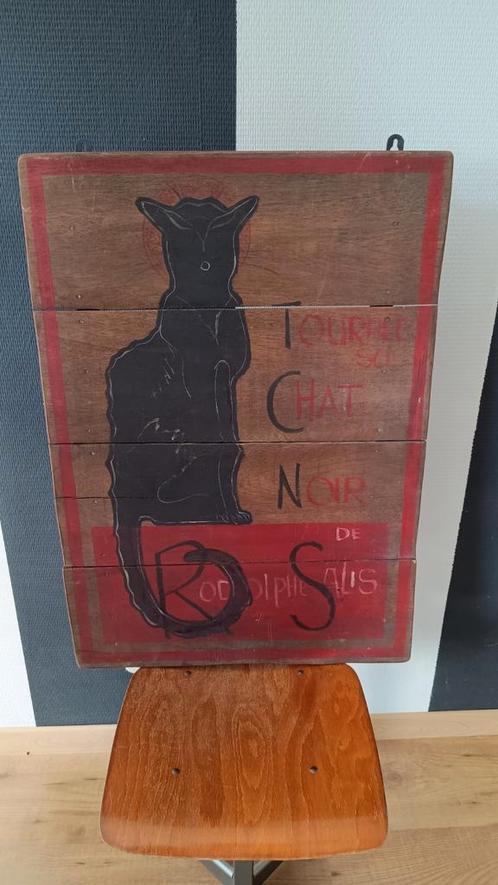 Oud houten wandbord Tournee Du Chat Noir, Huis en Inrichting, Woonaccessoires | Wanddecoraties, Gebruikt, Ophalen of Verzenden
