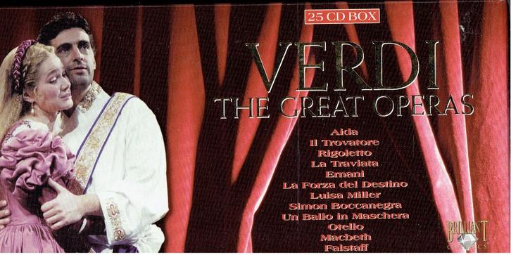 25 CD Box - Verdi The Great Operas, Cd's en Dvd's, Cd's | Klassiek, Zo goed als nieuw, Opera of Operette, Romantiek, Verzenden
