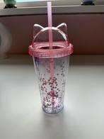 Miniso roze kat water fles met rietje en confetti, Huis en Inrichting, Keuken | Tupperware, Ophalen of Verzenden, Zo goed als nieuw