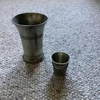 2 Bekers - bekertjes - vaasjes - tin -  Kamphof / handwerk, Antiek en Kunst, Ophalen of Verzenden