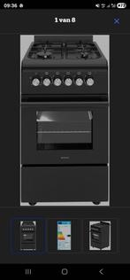 Wiggo WO-E503A(BB) - Vrijstaand - Gasfornuis met oven - 50cm, Witgoed en Apparatuur, Fornuizen, Minder dan 85 cm, Gas, Grill, Nieuw