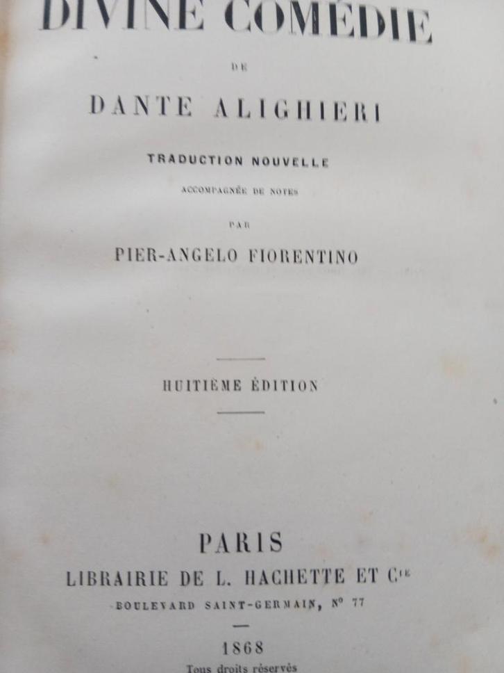 Dante Alighieri – La Divine Comédie
Traduit par Pier-Angelo, Antiek en Kunst, Antiek | Boeken en Bijbels, Ophalen of Verzenden