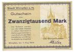 Duitsland 20.000 Mark 1923 Tegoedbon Wimpfen am Neckar