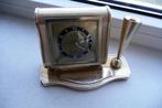 bureau/wekker  klok geheel koper 1957 gesigneerd, Ophalen of Verzenden