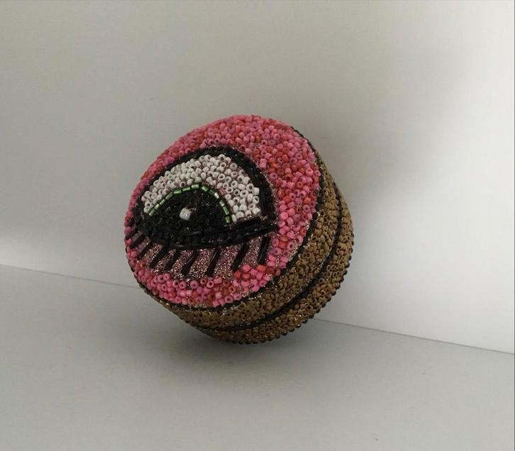 Sieradendoosje 'Roze Oog' - Handgemaakt, Antiek en Kunst, Antiek | Woonaccessoires, Ophalen of Verzenden