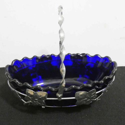 Grote diepblauw schaal in houder - UK [1066], Antiek en Kunst, Antiek | Woonaccessoires, Ophalen