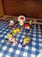 7 Mario en vrienden poppetjes met 2 pull back auto, Ophalen of Verzenden, Zo goed als nieuw