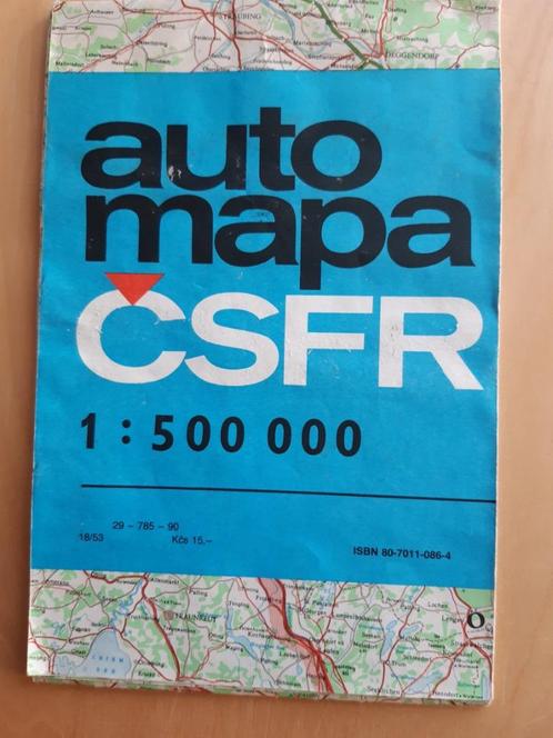 Wegenkaart Tsjecho-Slowakije, 1: 500.000, 1988, € 2,=, Boeken, Atlassen en Landkaarten, Zo goed als nieuw, Landkaart, Europa Overig