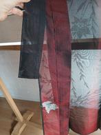 Traditionele Japanse Kimono hitoe black red, Ophalen of Verzenden
