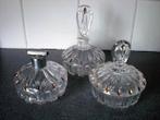 ANTIEK * KRISTAL PARFUMSTEL* COMPLEET 3 Delen *, Verzenden