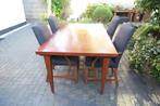 eettafel kersenhout met 4 bijpassende kersenhouten stoelen, Ophalen, Gebruikt, 100 tot 150 cm, Kersenhout