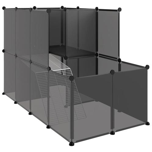Dierenhok klein 142x74x93 cm polypropeen en staal zwart, Dieren en Toebehoren, Pluimvee | Toebehoren, Nieuw, Overige typen, Ophalen of Verzenden