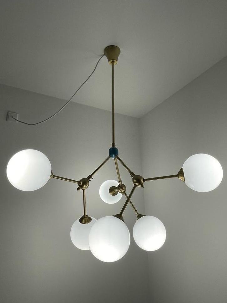 Spoetnik Molecule Hanglamp, Huis en Inrichting, Lampen | Hanglampen, Zo goed als nieuw, 75 cm of meer, Glas, Ophalen